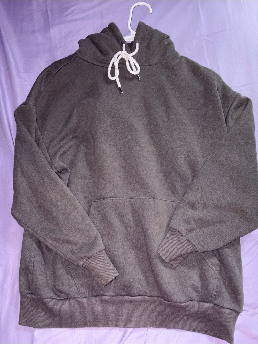 Gray Pullover Hoodie with Kangaroo Pocket